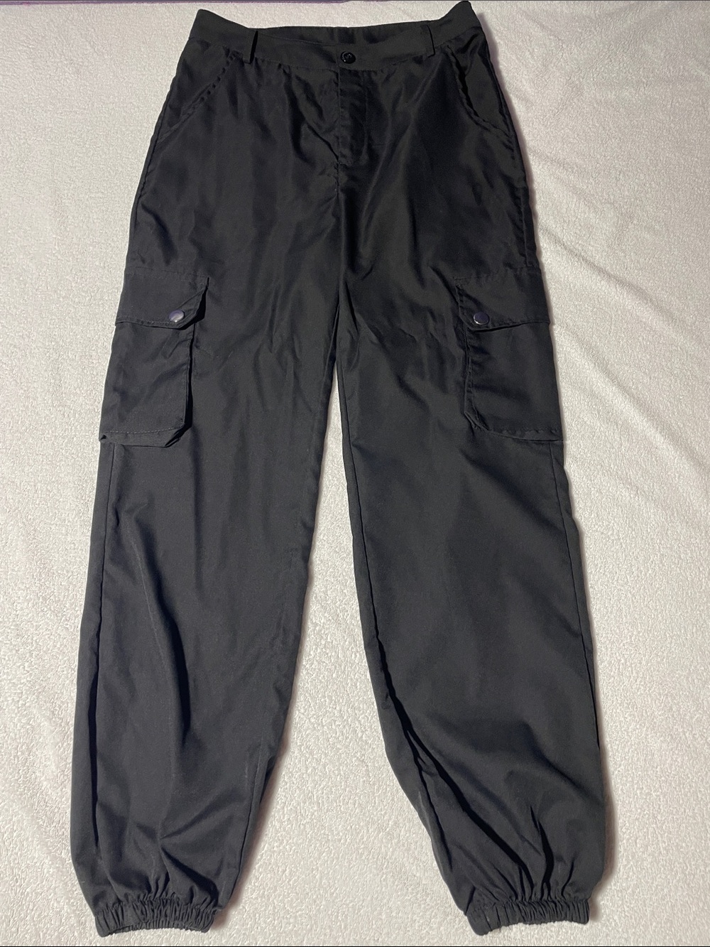 Black Cargo Jogger Pants for Women - Casual Utility Style